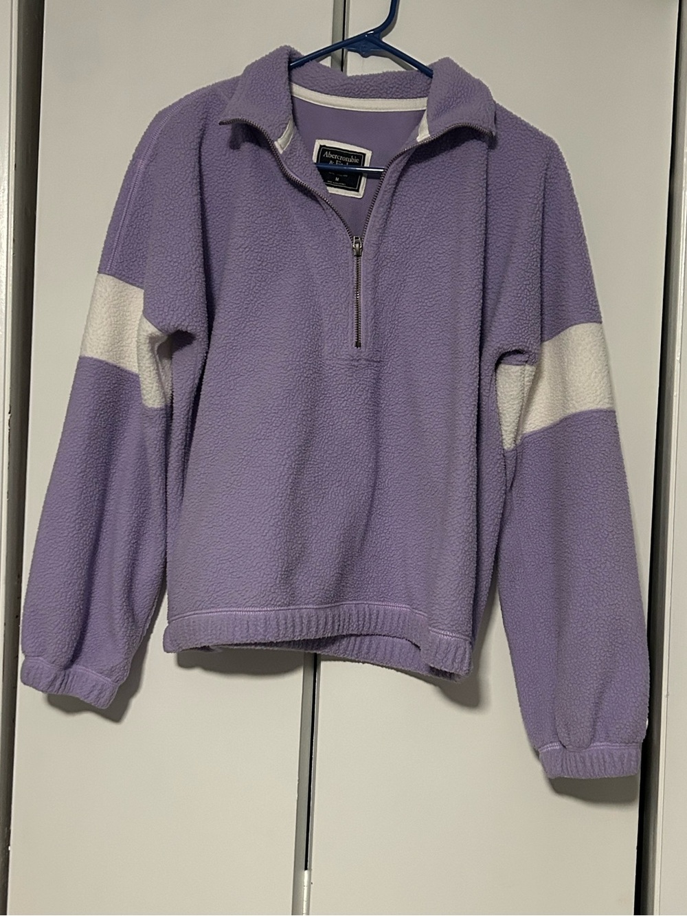 Abercrombie & Fitch Lavender Half-Zip Fleece Pullover - Size M
